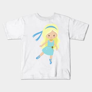 Ballerina, Ballet Dancer, Ballet Girl, Blonde Hair Kids T-Shirt